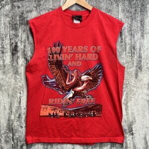 Sturgis 2003 Black Hills Motorcycle Rally Sleeveless Shirt Red Size Large